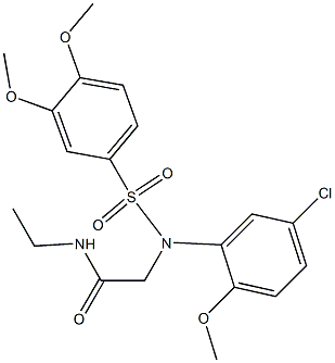 2-{5-chloro[(3,4-dimethoxyphenyl)sulfonyl]-2-methoxyanilino}-N-ethylacetamide Structure