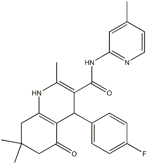 4-(4-fluorophenyl)-2,7,7-trimethyl-N-(4-methylpyridin-2-yl)-5-oxo-1,4,5,6,7,8-hexahydroquinoline-3-carboxamide 구조식 이미지