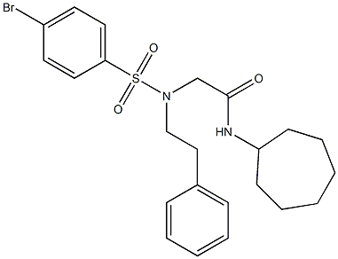 2-[[(4-bromophenyl)sulfonyl](2-phenylethyl)amino]-N-cycloheptylacetamide 구조식 이미지