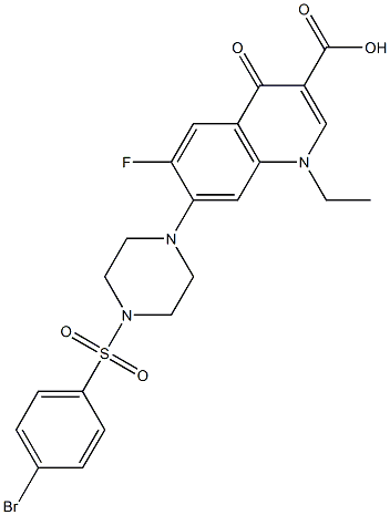 7-{4-[(4-bromophenyl)sulfonyl]-1-piperazinyl}-1-ethyl-6-fluoro-4-oxo-1,4-dihydro-3-quinolinecarboxylic acid Structure