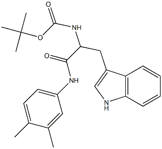 tert-butyl 2-(3,4-dimethylanilino)-1-(1H-indol-3-ylmethyl)-2-oxoethylcarbamate Structure