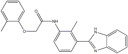 N-[3-(1H-benzimidazol-2-yl)-2-methylphenyl]-2-(2-methylphenoxy)acetamide 구조식 이미지