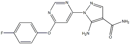 5-amino-1-[6-(4-fluorophenoxy)-4-pyrimidinyl]-1H-pyrazole-4-carboxamide 구조식 이미지