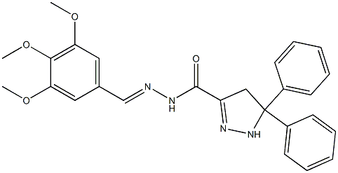 5,5-diphenyl-N'-(3,4,5-trimethoxybenzylidene)-4,5-dihydro-1H-pyrazole-3-carbohydrazide 구조식 이미지