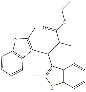 ethyl 2-methyl-3,3-bis(2-methyl-1H-indol-3-yl)propanoate Structure