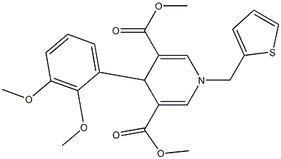 dimethyl 4-(2,3-dimethoxyphenyl)-1-(thien-2-ylmethyl)-1,4-dihydropyridine-3,5-dicarboxylate Structure