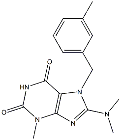 8-(dimethylamino)-3-methyl-7-[(3-methylphenyl)methyl]-3,7-dihydro-1H-purine-2,6-dione 구조식 이미지