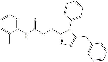 2-[(5-benzyl-4-phenyl-4H-1,2,4-triazol-3-yl)sulfanyl]-N-(2-methylphenyl)acetamide Structure