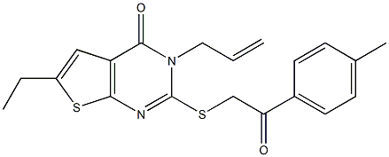 3-allyl-6-ethyl-2-{[2-(4-methylphenyl)-2-oxoethyl]sulfanyl}thieno[2,3-d]pyrimidin-4(3H)-one Structure