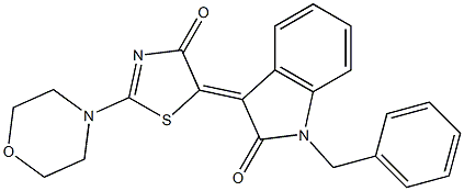 1-benzyl-3-(2-(4-morpholinyl)-4-oxo-1,3-thiazol-5(4H)-ylidene)-1,3-dihydro-2H-indol-2-one Structure