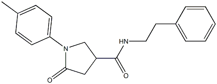 1-(4-methylphenyl)-5-oxo-N-(2-phenylethyl)-3-pyrrolidinecarboxamide 구조식 이미지