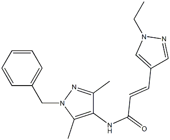 N-(1-benzyl-3,5-dimethyl-1H-pyrazol-4-yl)-3-(1-ethyl-1H-pyrazol-4-yl)acrylamide Structure