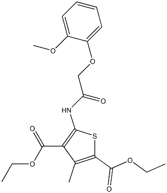 diethyl 5-{[(2-methoxyphenoxy)acetyl]amino}-3-methyl-2,4-thiophenedicarboxylate Structure