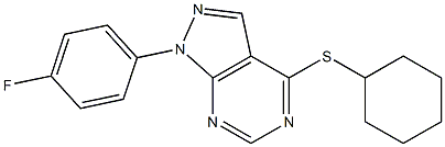 cyclohexyl 1-(4-fluorophenyl)-1H-pyrazolo[3,4-d]pyrimidin-4-yl sulfide Structure