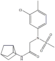 N-bicyclo[2.2.1]hept-2-yl-2-[3-chloro-4-methyl(methylsulfonyl)anilino]acetamide Structure