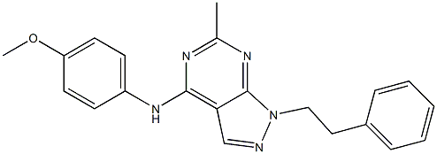 N-(4-methoxyphenyl)-N-[6-methyl-1-(2-phenylethyl)-1H-pyrazolo[3,4-d]pyrimidin-4-yl]amine Structure