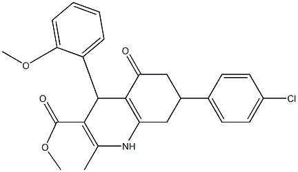 methyl 7-(4-chlorophenyl)-4-(2-methoxyphenyl)-2-methyl-5-oxo-1,4,5,6,7,8-hexahydro-3-quinolinecarboxylate 구조식 이미지