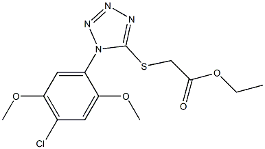 ethyl {[1-(4-chloro-2,5-dimethoxyphenyl)-1H-tetraazol-5-yl]sulfanyl}acetate Structure