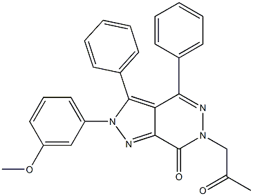 2-(3-methoxyphenyl)-6-(2-oxopropyl)-3,4-diphenyl-2,6-dihydro-7H-pyrazolo[3,4-d]pyridazin-7-one 구조식 이미지