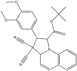 tert-butyl 3,3-dicyano-2-(3,4-dimethoxyphenyl)-1,2,3,3a-tetrahydropyrrolo[1,2-a]quinoline-1-carboxylate Structure
