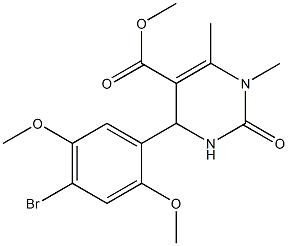 methyl 4-(4-bromo-2,5-dimethoxyphenyl)-1,6-dimethyl-2-oxo-1,2,3,4-tetrahydro-5-pyrimidinecarboxylate 구조식 이미지