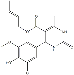 2-butenyl 4-(3-chloro-4-hydroxy-5-methoxyphenyl)-6-methyl-2-oxo-1,2,3,4-tetrahydro-5-pyrimidinecarboxylate Structure