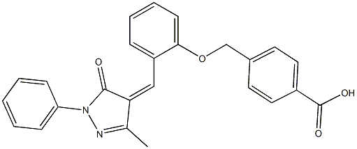 4-({2-[(3-methyl-5-oxo-1-phenyl-1,5-dihydro-4H-pyrazol-4-ylidene)methyl]phenoxy}methyl)benzoic acid 구조식 이미지