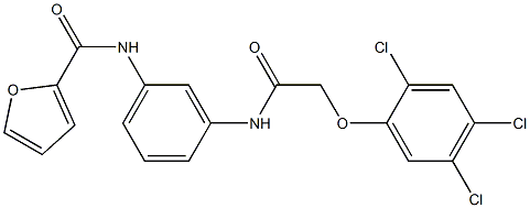 N-(3-{[2-(2,4,5-trichlorophenoxy)acetyl]amino}phenyl)-2-furamide Structure