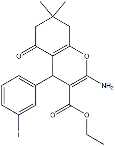 ethyl 2-amino-4-(3-iodophenyl)-7,7-dimethyl-5-oxo-5,6,7,8-tetrahydro-4H-chromene-3-carboxylate 구조식 이미지