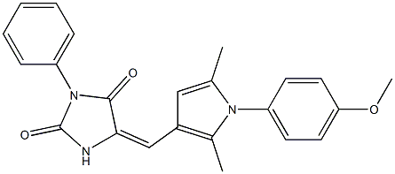 5-{[1-(4-methoxyphenyl)-2,5-dimethyl-1H-pyrrol-3-yl]methylene}-3-phenyl-2,4-imidazolidinedione 구조식 이미지