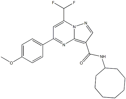 N-cyclooctyl-7-(difluoromethyl)-5-(4-methoxyphenyl)pyrazolo[1,5-a]pyrimidine-3-carboxamide 구조식 이미지