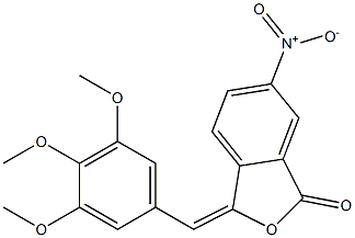 6-nitro-3-(3,4,5-trimethoxybenzylidene)-2-benzofuran-1(3H)-one 구조식 이미지