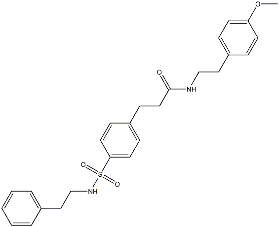 N-[2-(4-methoxyphenyl)ethyl]-3-(4-{[(2-phenylethyl)amino]sulfonyl}phenyl)propanamide 구조식 이미지