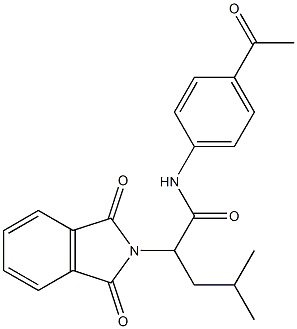 N-(4-acetylphenyl)-2-(1,3-dioxo-1,3-dihydro-2H-isoindol-2-yl)-4-methylpentanamide 구조식 이미지