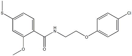 N-[2-(4-chlorophenoxy)ethyl]-2-methoxy-4-(methylsulfanyl)benzamide 구조식 이미지