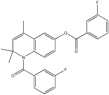 1-(3-fluorobenzoyl)-2,2,4-trimethyl-1,2-dihydro-6-quinolinyl 3-fluorobenzoate 구조식 이미지