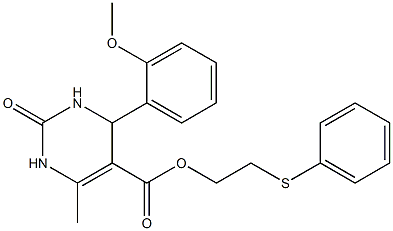 2-(phenylsulfanyl)ethyl 4-(2-methoxyphenyl)-6-methyl-2-oxo-1,2,3,4-tetrahydro-5-pyrimidinecarboxylate 구조식 이미지