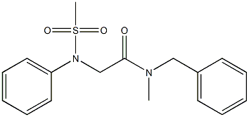 N-benzyl-N-methyl-2-[(methylsulfonyl)anilino]acetamide Structure