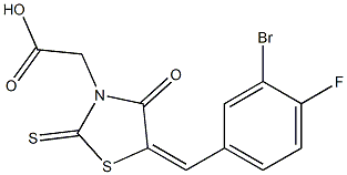 [5-(3-bromo-4-fluorobenzylidene)-4-oxo-2-thioxo-1,3-thiazolidin-3-yl]acetic acid 구조식 이미지
