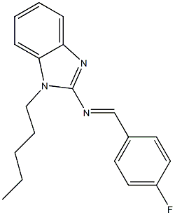 N-(4-fluorobenzylidene)-N-(1-pentyl-1H-benzimidazol-2-yl)amine 구조식 이미지