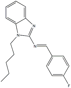 N-(4-fluorobenzylidene)-N-(1-pentyl-1H-benzimidazol-2-yl)amine Structure