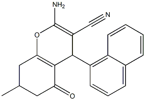 2-amino-7-methyl-4-(1-naphthyl)-5-oxo-5,6,7,8-tetrahydro-4H-chromene-3-carbonitrile 구조식 이미지