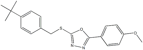 4-{5-[(4-tert-butylbenzyl)sulfanyl]-1,3,4-oxadiazol-2-yl}phenyl methyl ether Structure