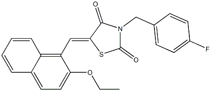 5-[(2-ethoxy-1-naphthyl)methylene]-3-(4-fluorobenzyl)-1,3-thiazolidine-2,4-dione 구조식 이미지