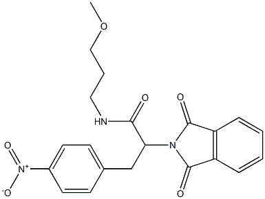 2-(1,3-dioxo-1,3-dihydro-2H-isoindol-2-yl)-3-{4-nitrophenyl}-N-(3-methoxypropyl)propanamide Structure