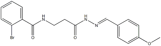 2-bromo-N-{3-[2-(4-methoxybenzylidene)hydrazino]-3-oxopropyl}benzamide 구조식 이미지