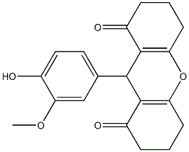 9-(4-hydroxy-3-methoxyphenyl)-3,4,5,6,7,9-hexahydro-1H-xanthene-1,8(2H)-dione Structure