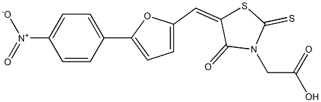 {5-[(5-{4-nitrophenyl}-2-furyl)methylene]-4-oxo-2-thioxo-1,3-thiazolidin-3-yl}acetic acid Structure