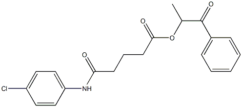 1-methyl-2-oxo-2-phenylethyl 5-(4-chloroanilino)-5-oxopentanoate Structure