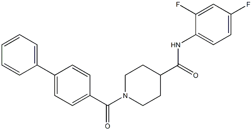 1-([1,1'-biphenyl]-4-ylcarbonyl)-N-(2,4-difluorophenyl)-4-piperidinecarboxamide Structure